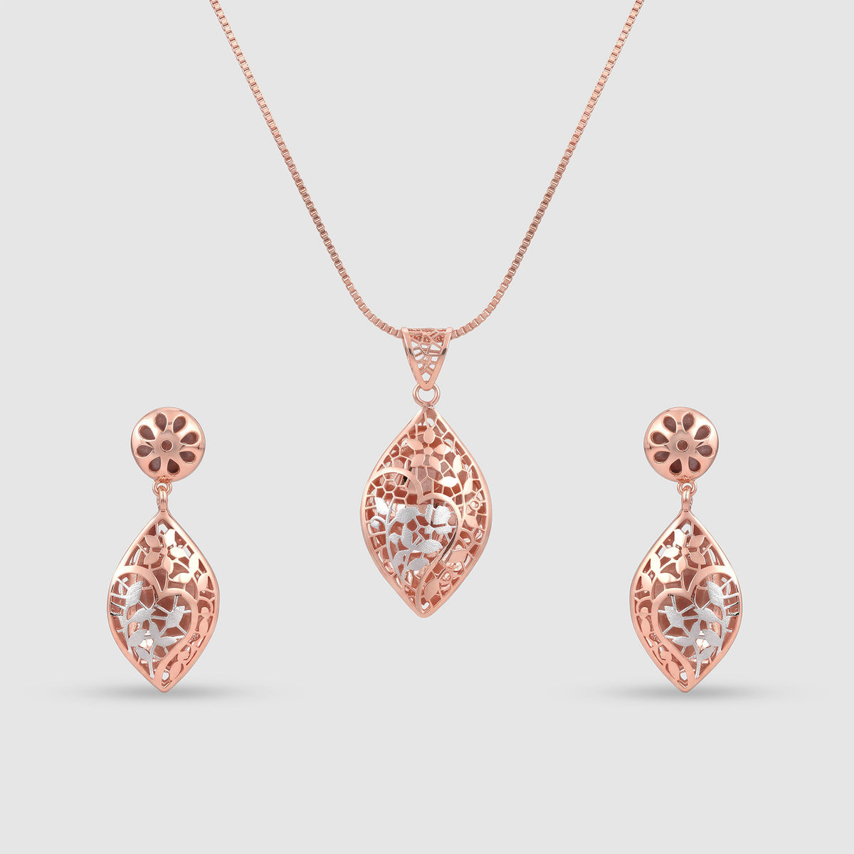 Ahana Gold Plated 925 Silver Pendant & Earring Set