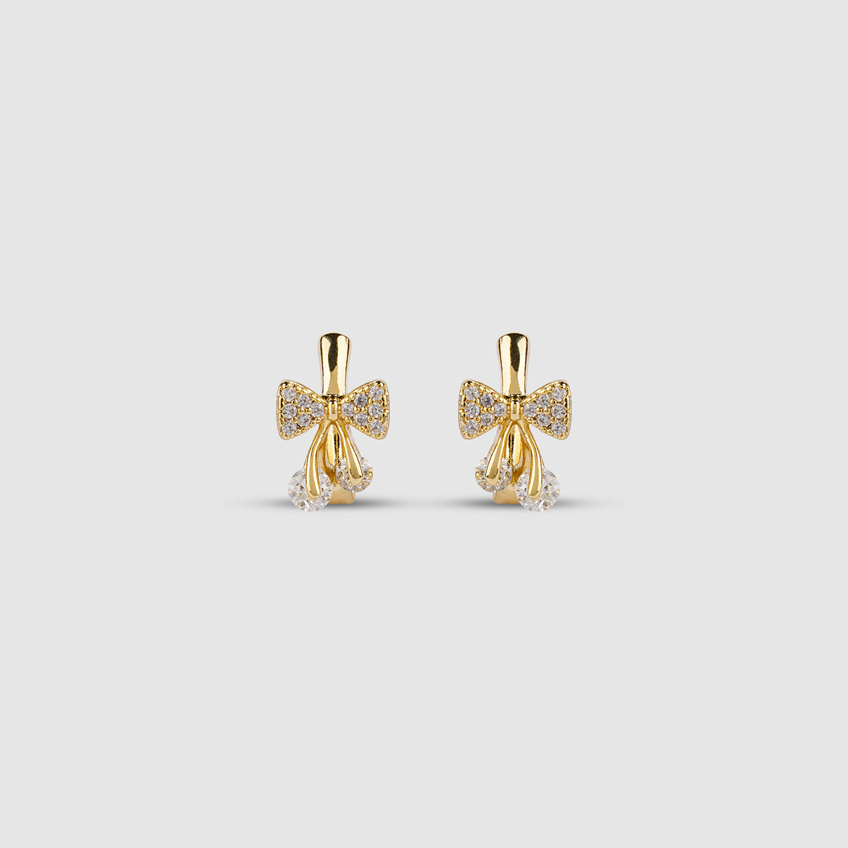 Bow Drop Stone Earrings