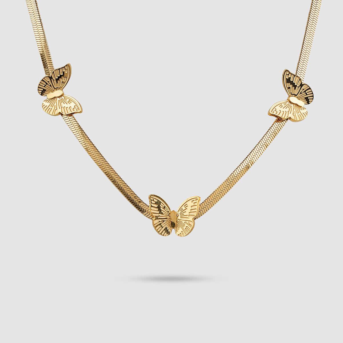 Butterfly Charm Snake Chain Necklace