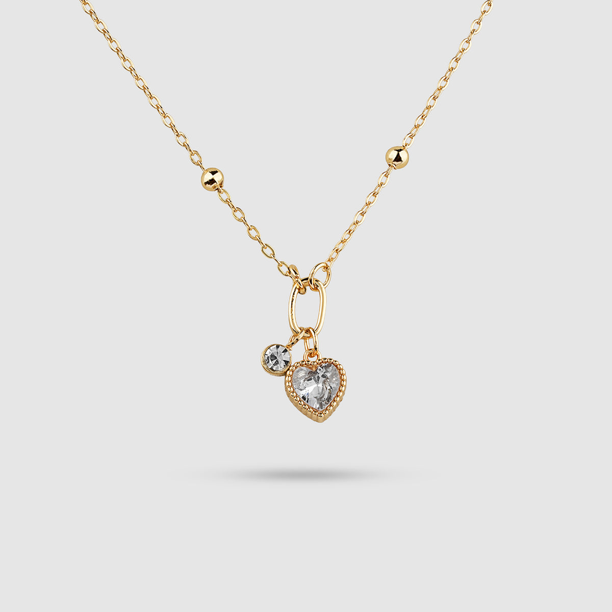 Heart & Stone Charm Necklace