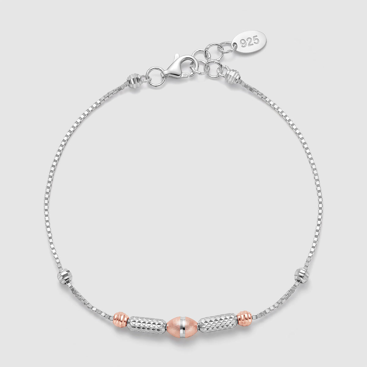 Kalai 925 Silver Two-Tone Beaded Bracelet