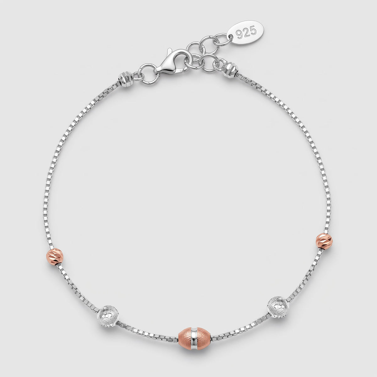 Lamha 925 Silver Two-Tone Beaded Bracelet