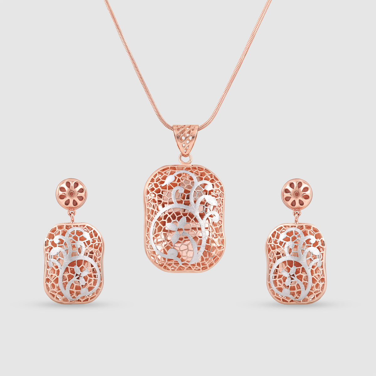 Nazakat Gold Plated 925 Silver Pendant & Earring Set