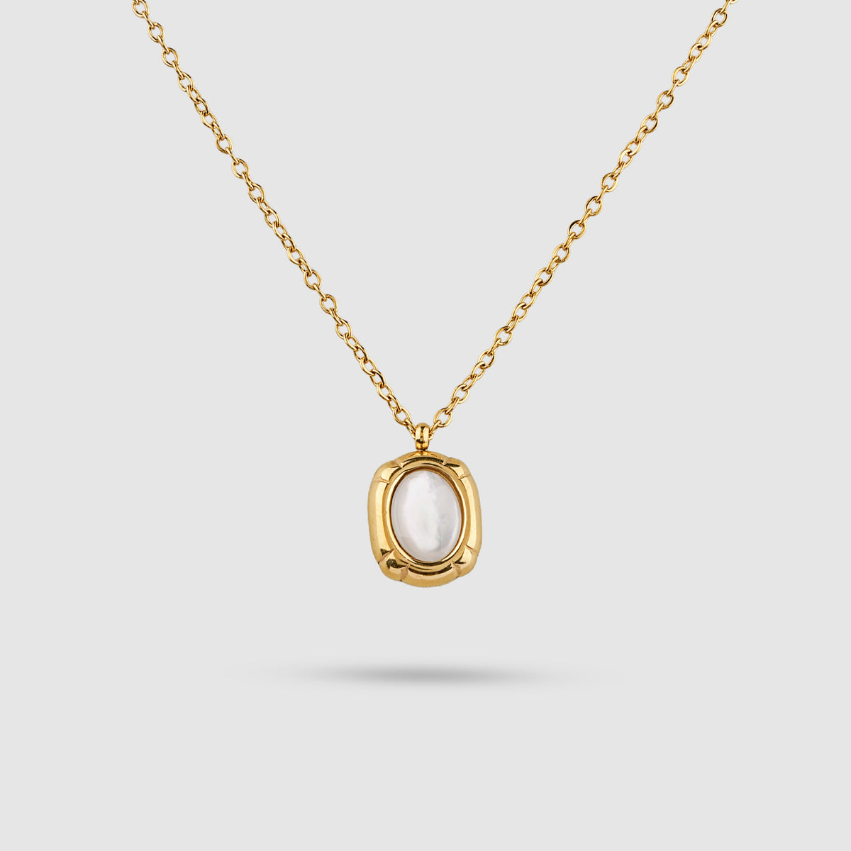 Oval Bezel Stone Necklace