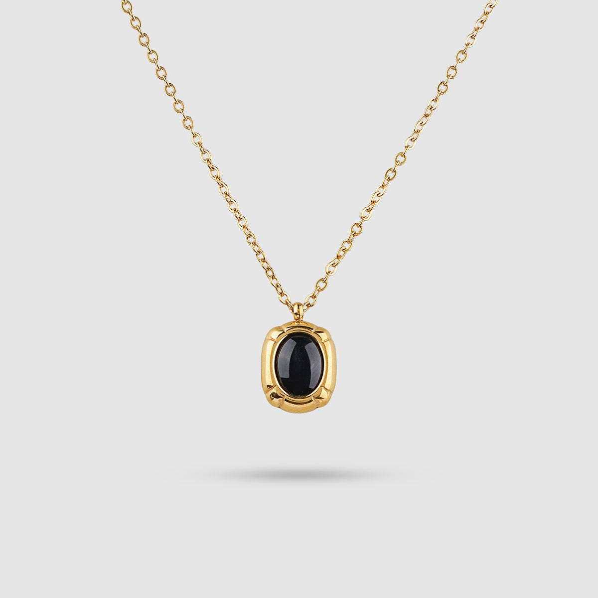 Oval Bezel Stone Necklace
