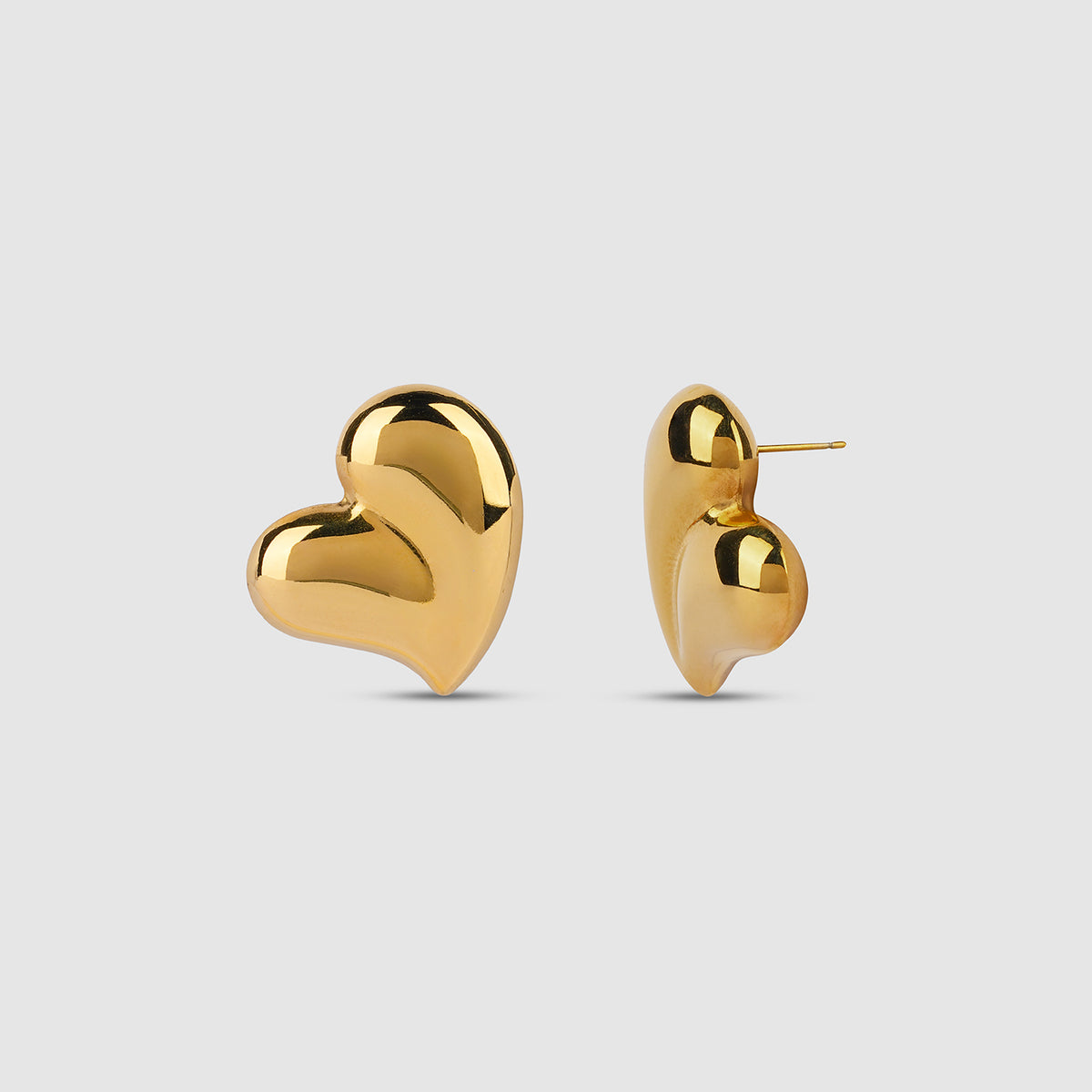 Puffed Heart Stud Earrings