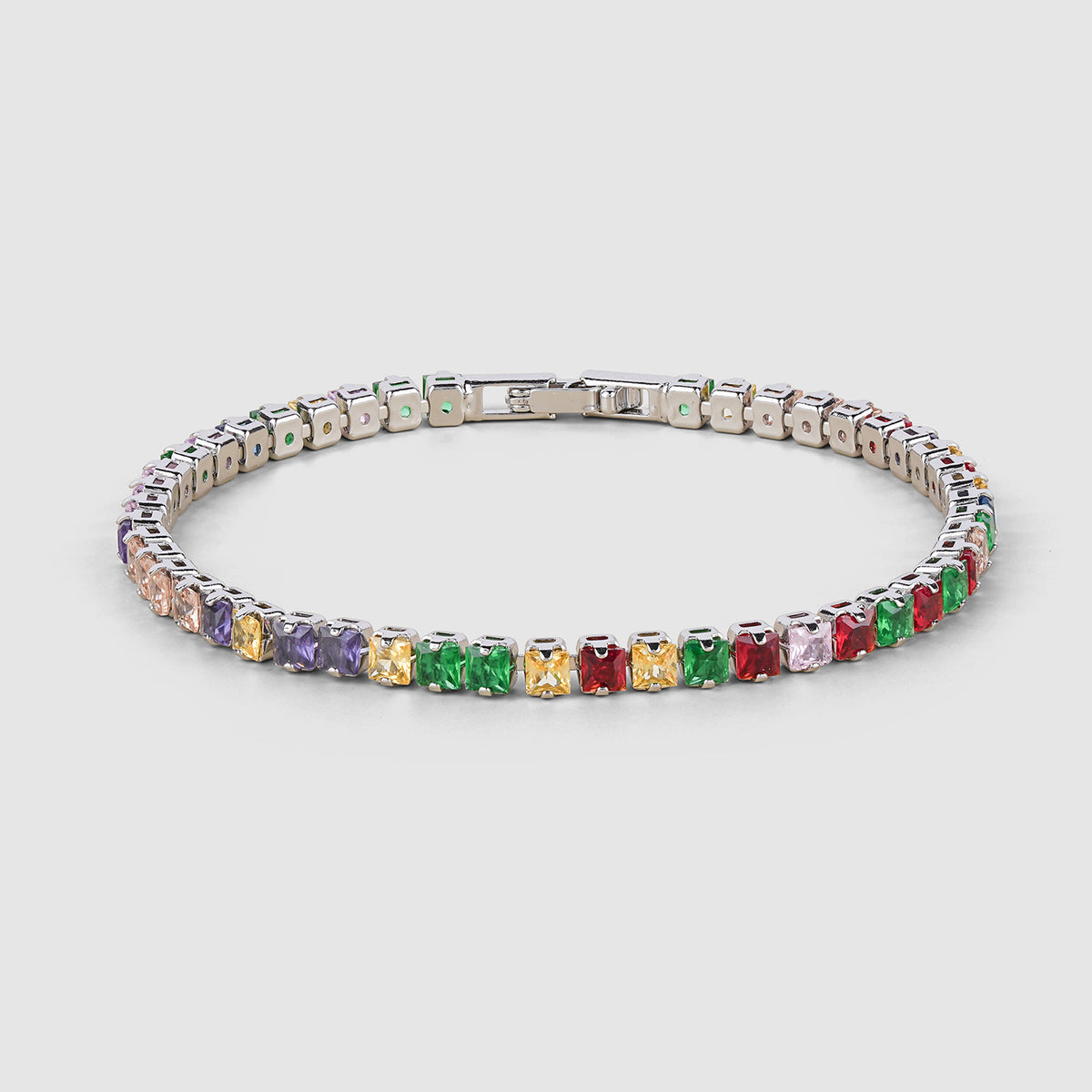 Rainbow Stone Tennis Bracelet