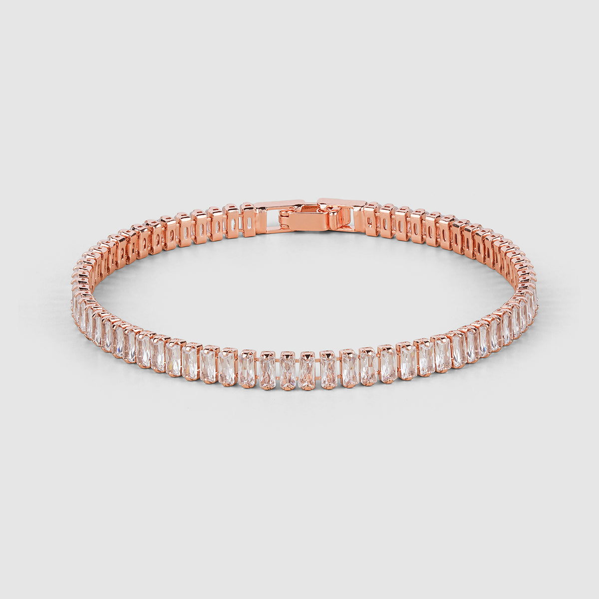 Rose Gold Baguette Tennis Bracelet