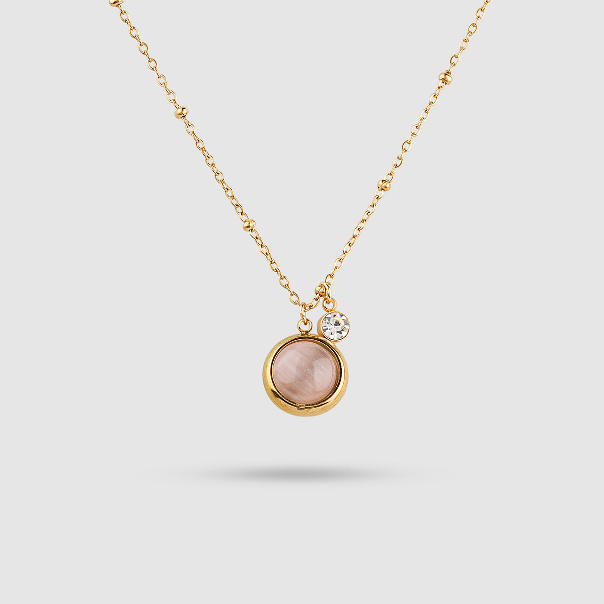 Round Bezel Stone Necklace