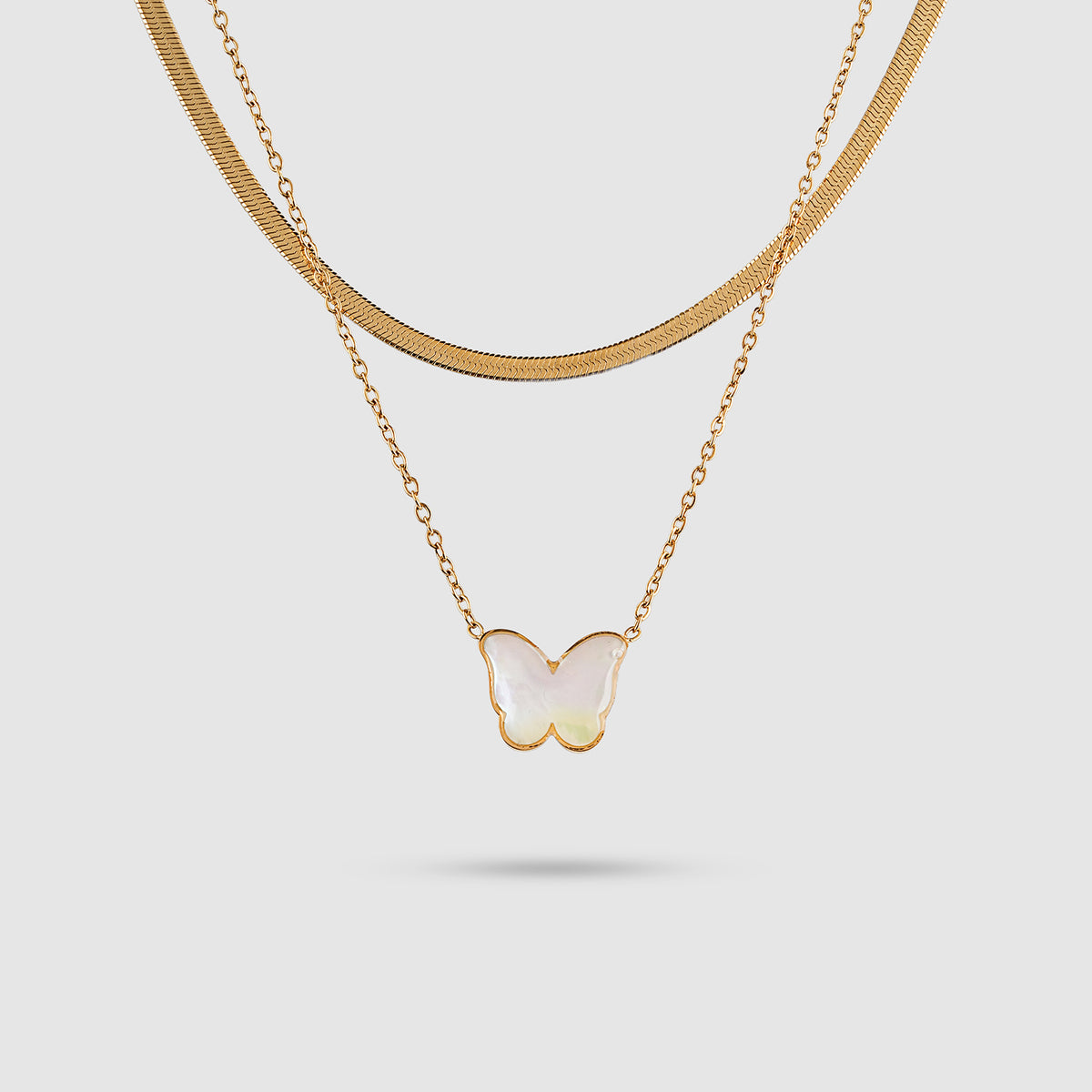 Butterfly Two Layer Necklace