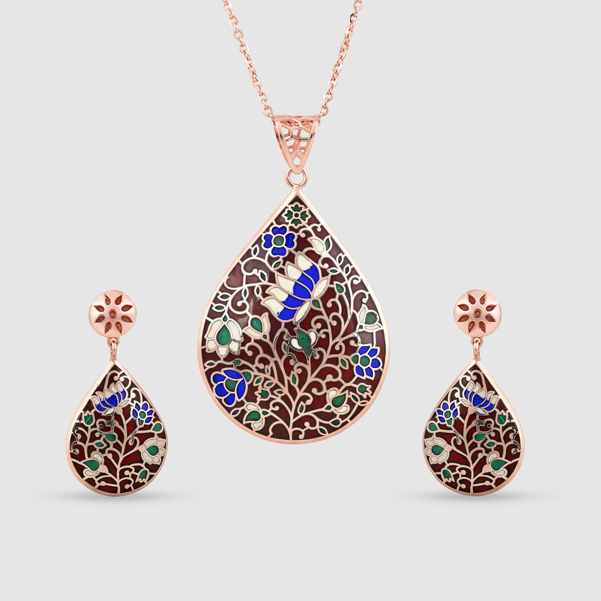 Titli Gold Plated 925 Silver Pendant & Earring Set