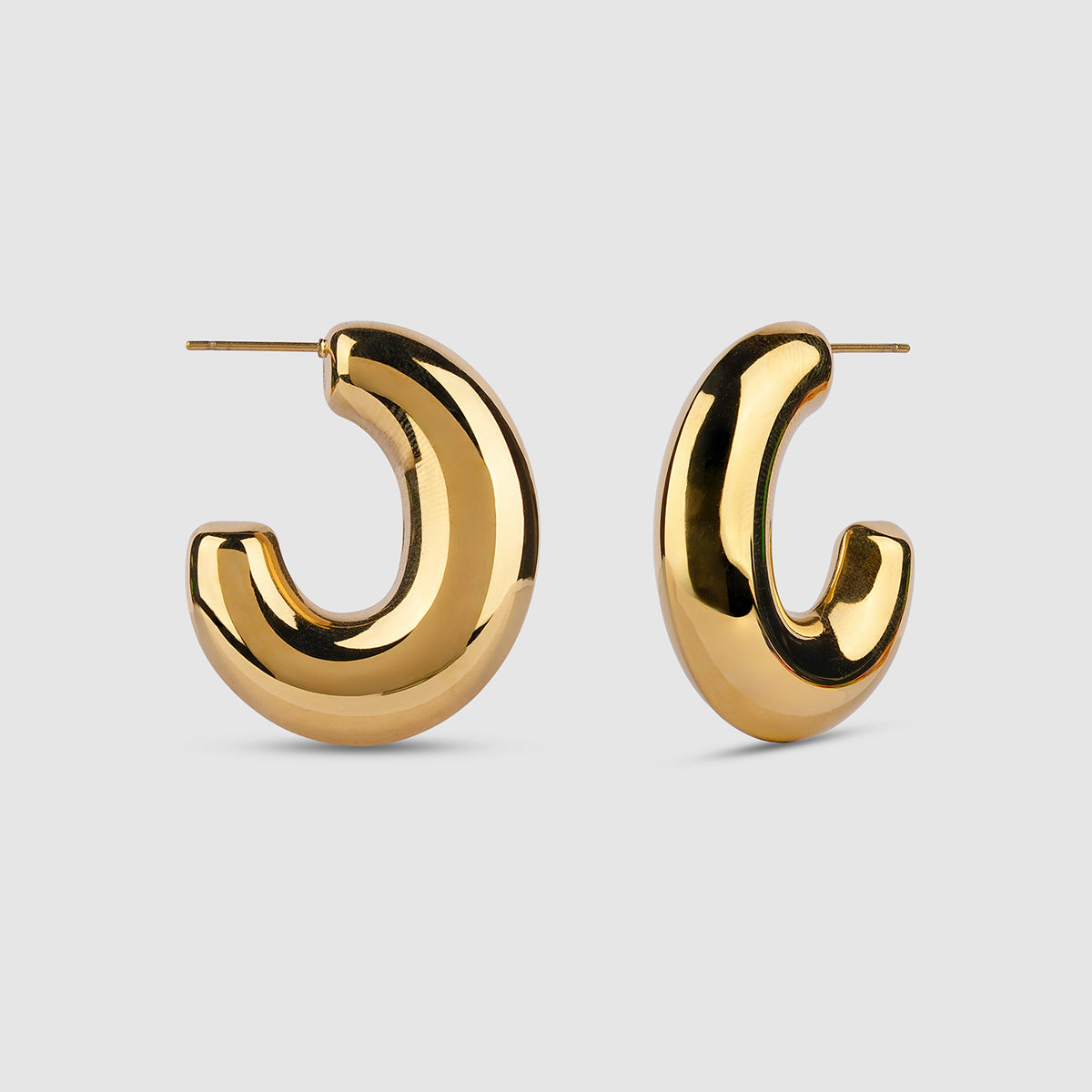 Wide Dome Hoop Earrings