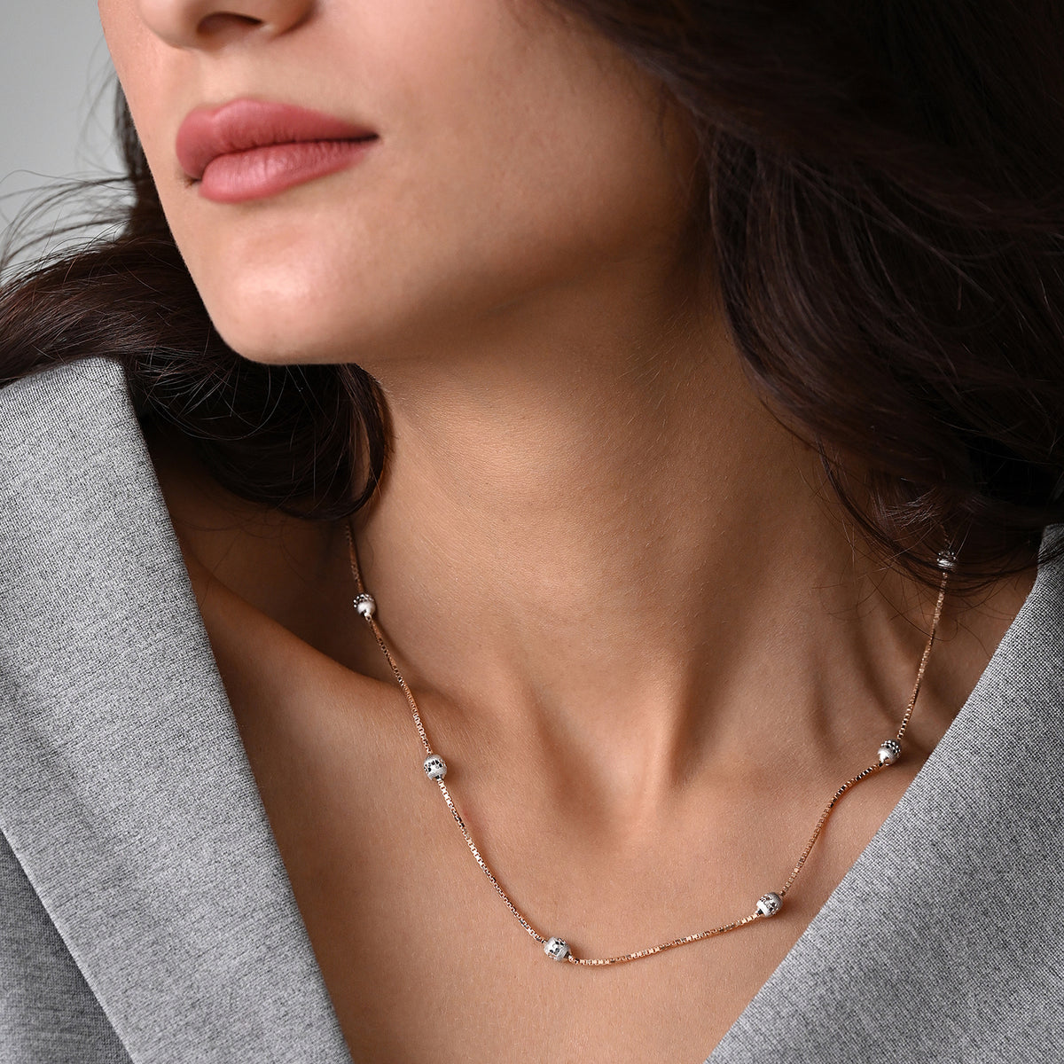 Zara Gold Plated 925 Silver Station Necklace