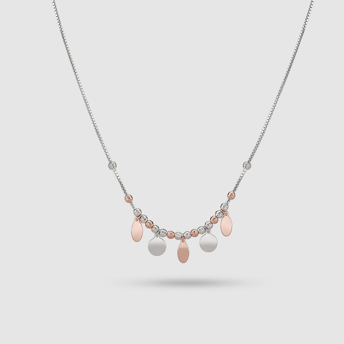Boond 925 Silver Two-Tone Teardrop Charm Necklace
