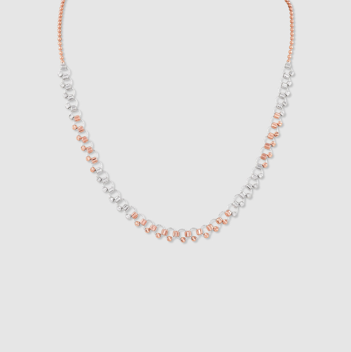 Mehrab 925 Silver Two-Tone Linked Necklace