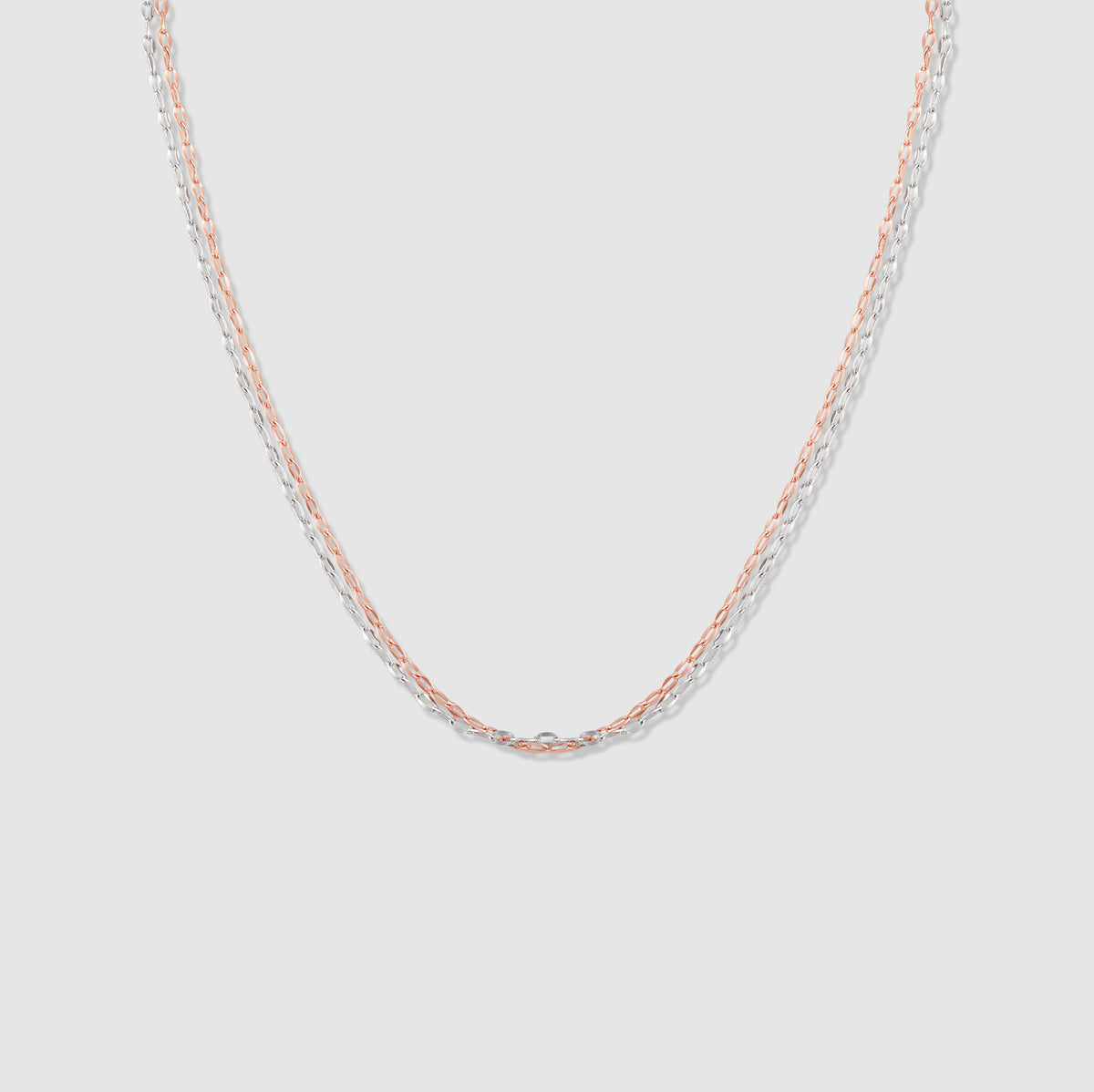 Tarana 925 Silver Two-Tone Double Layer Necklace