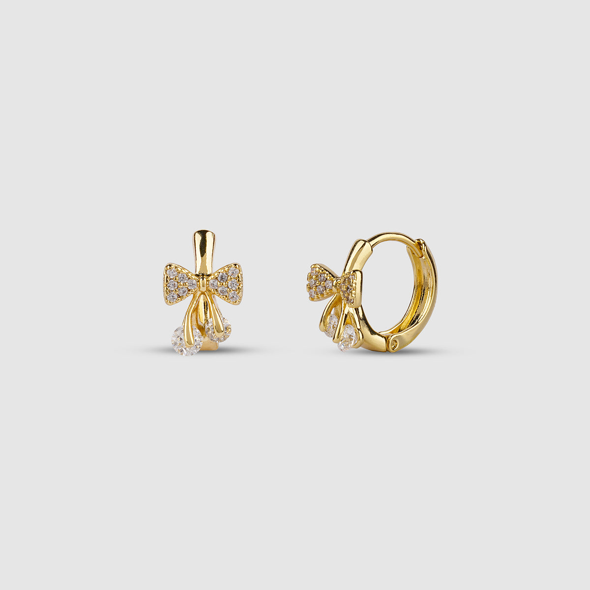 Bow Drop Stone Earrings
