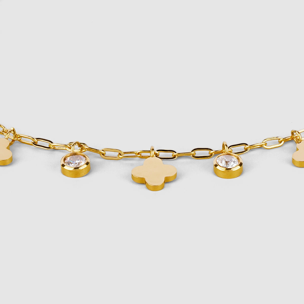 Disc & Flower Charm Bracelet