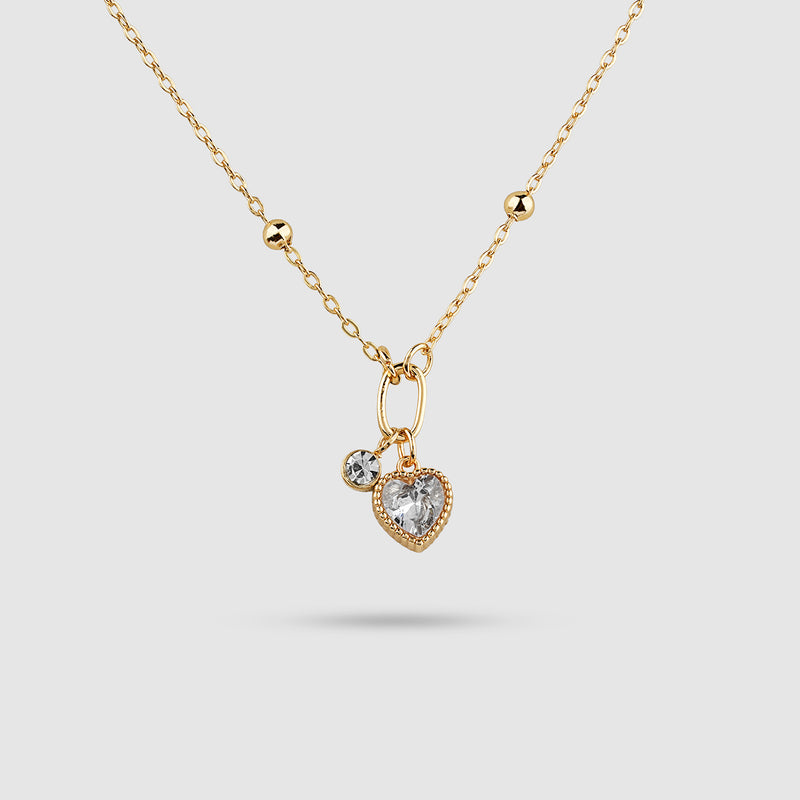 Heart & Stone Charm Necklace