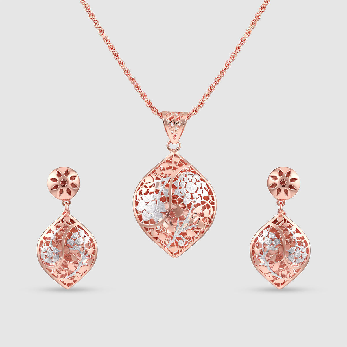 Mehr Gold Plated 925 Silver Pendant & Earring Set