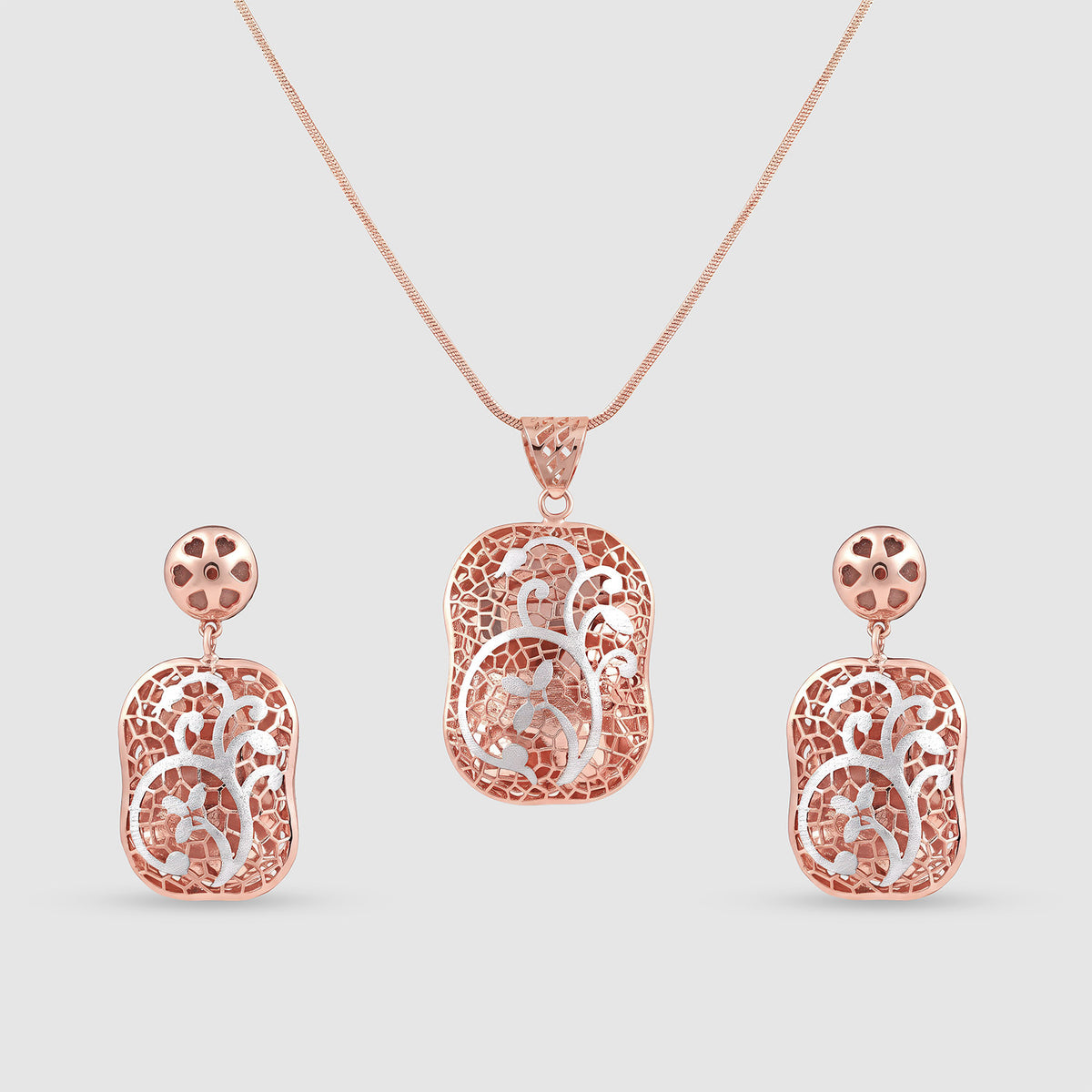 Naksh Gold Plated 925 Silver Pendant & Earring Set