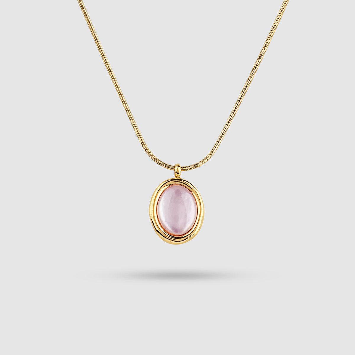 Oval Stone Pendant Necklace