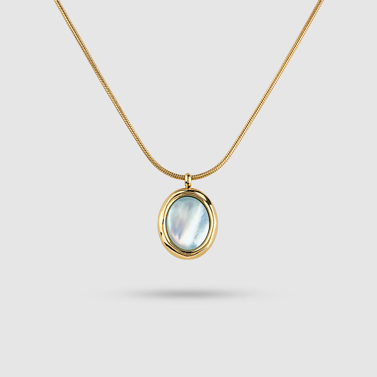 Oval Stone Pendant Necklace