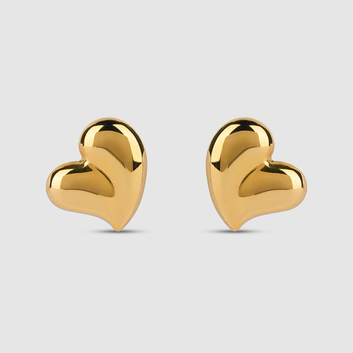 Puffed Heart Stud Earrings
