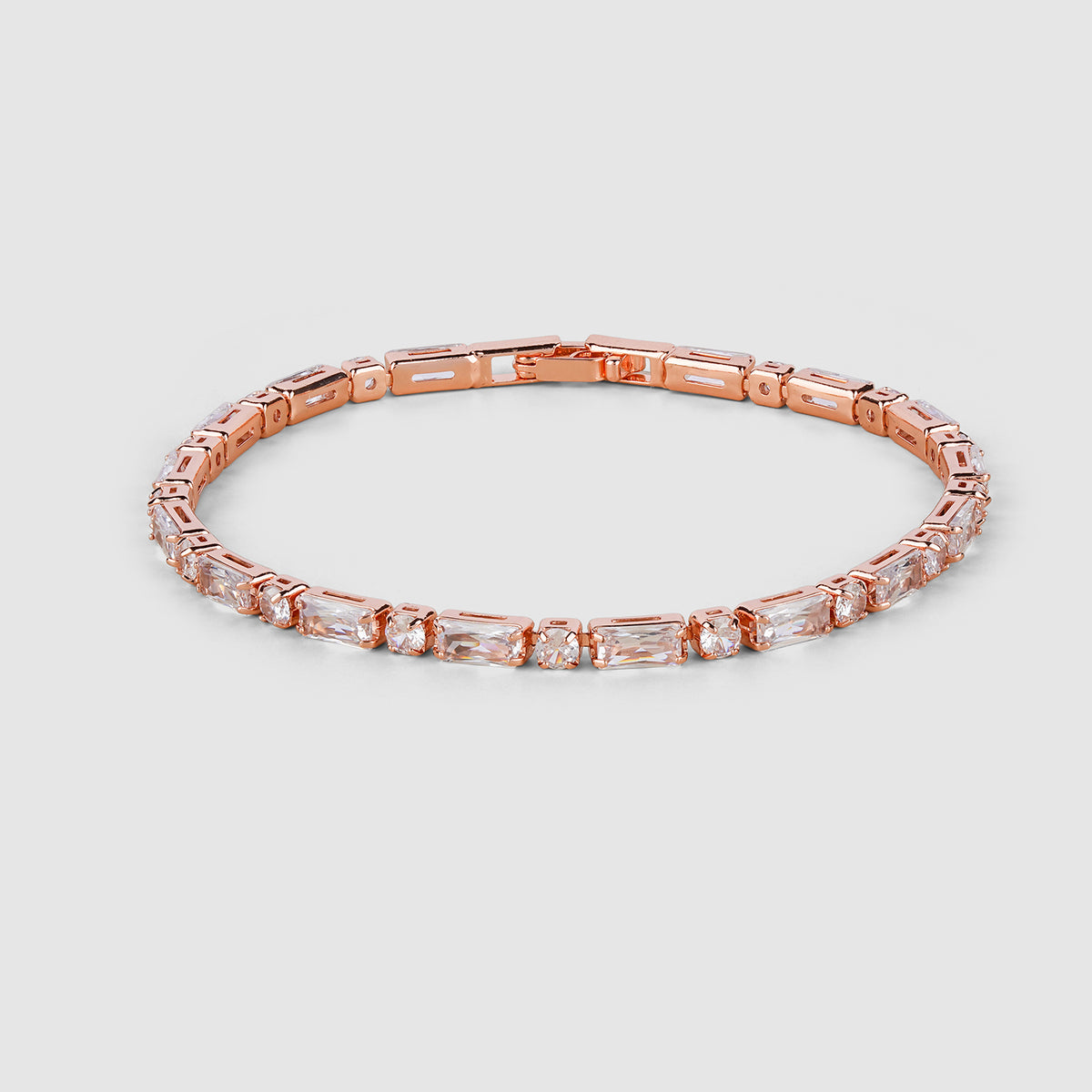 Rose Gold Mixed Cut Tennis Bracelet
