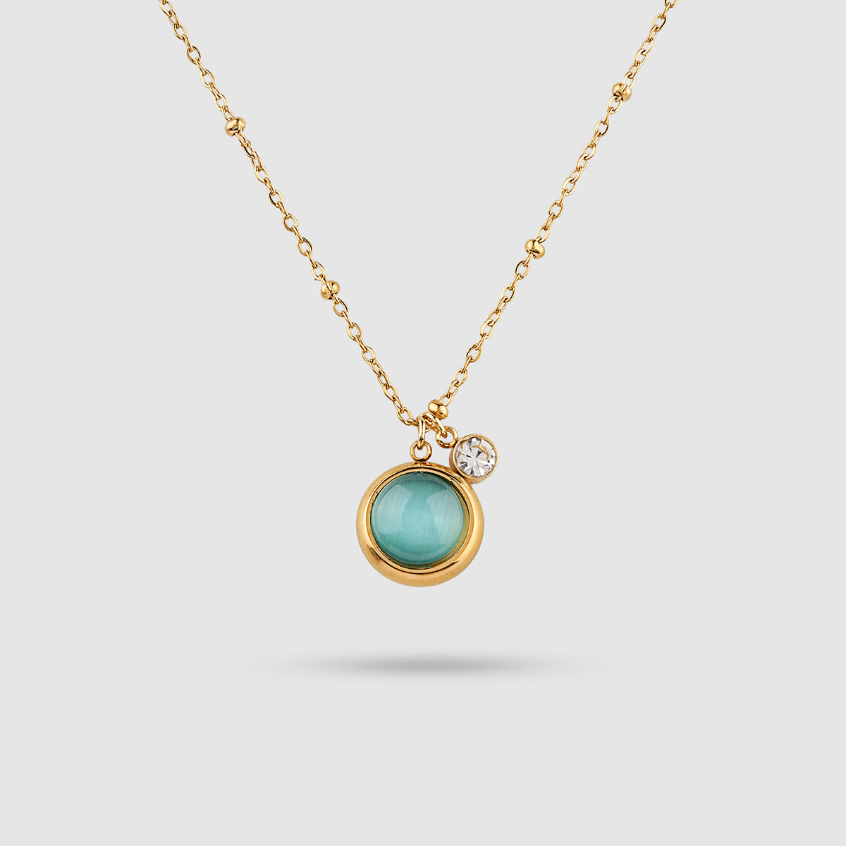 Round Bezel Stone Necklace