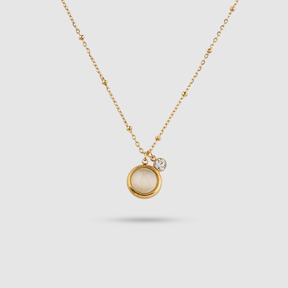 Round Bezel Stone Necklace