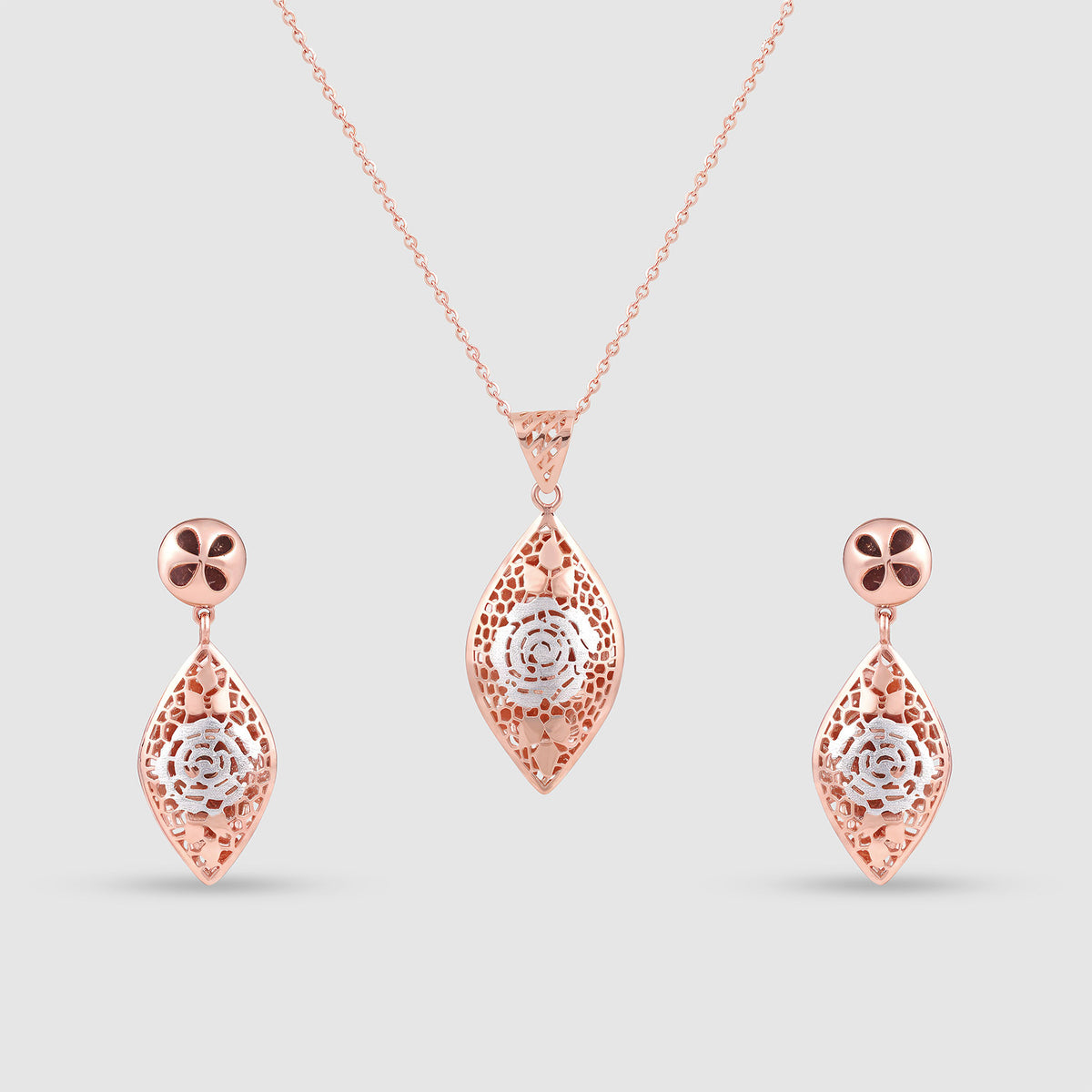 Rubaai Gold Plated 925 Silver Pendant & Earring Set