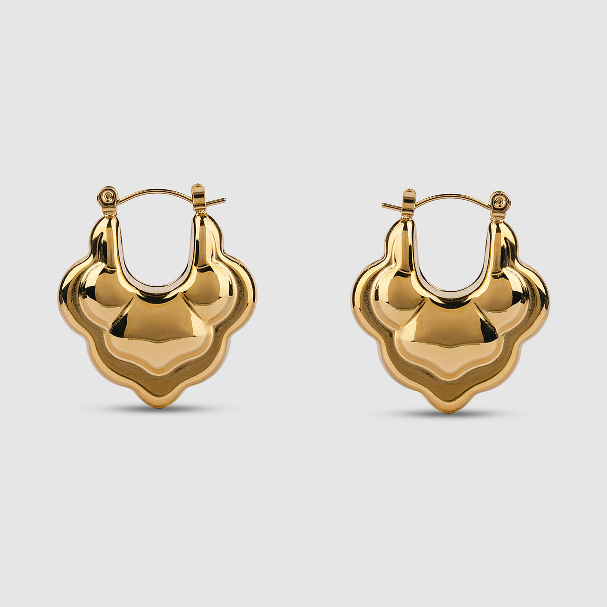Scalloped Chunky Hoop Earrings