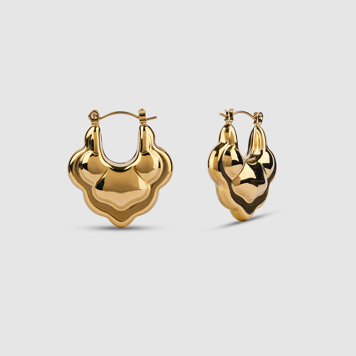 Scalloped Chunky Hoop Earrings