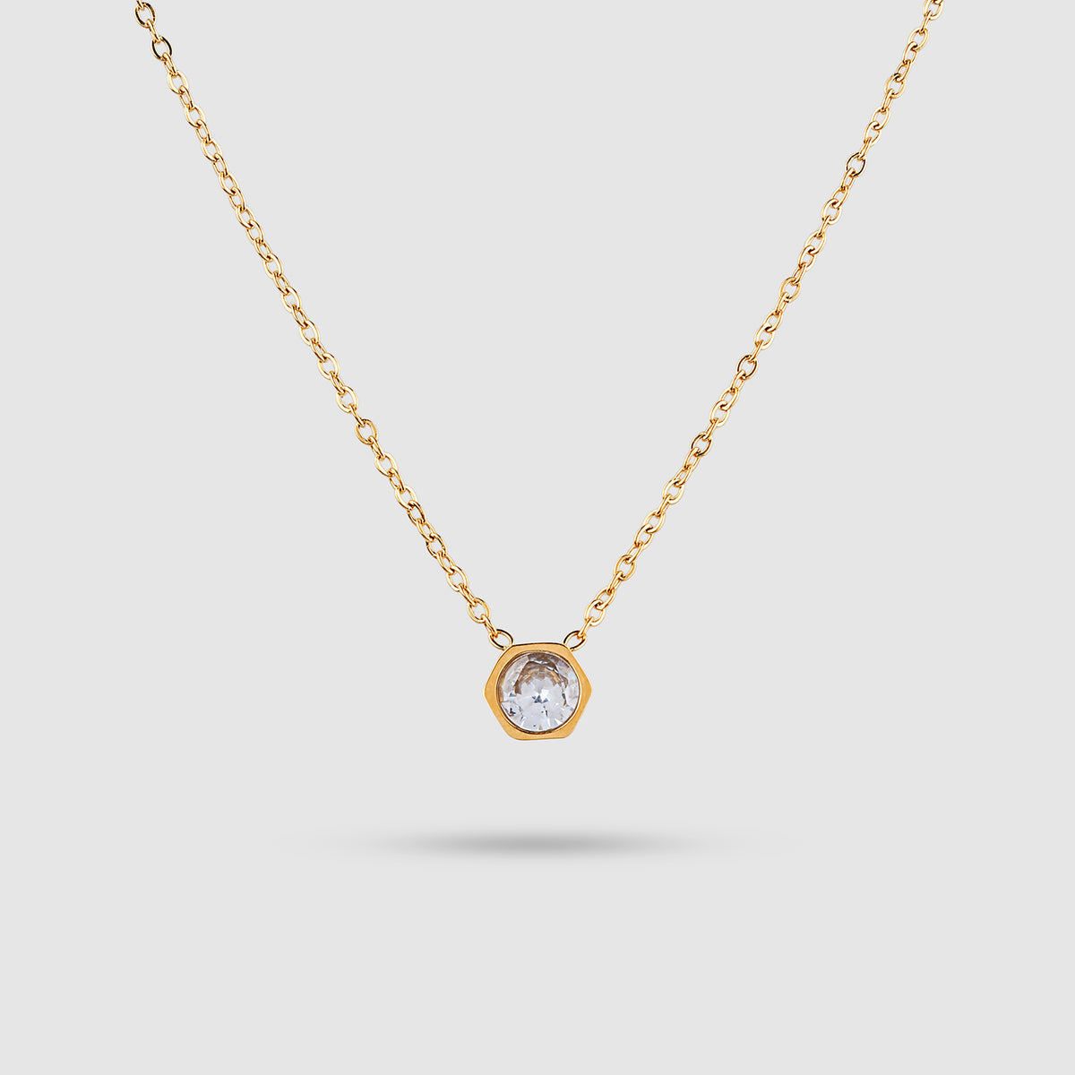 Single Stone Bezel Necklace