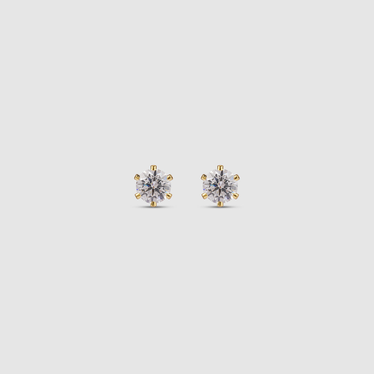 Six Prong Solitaire Stud Earrings