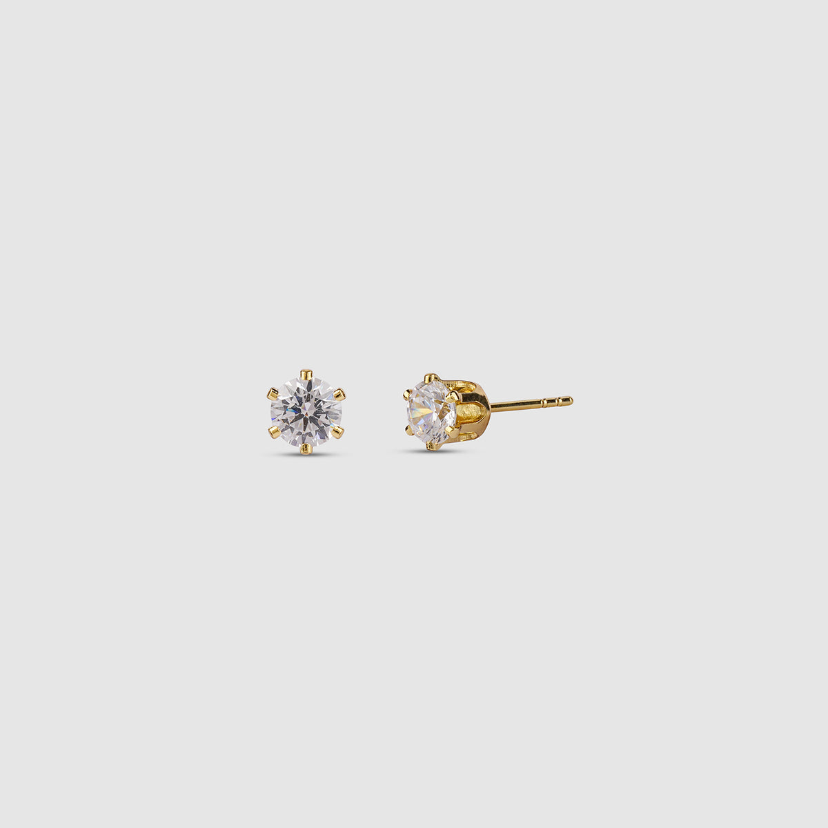 Six Prong Solitaire Stud Earrings