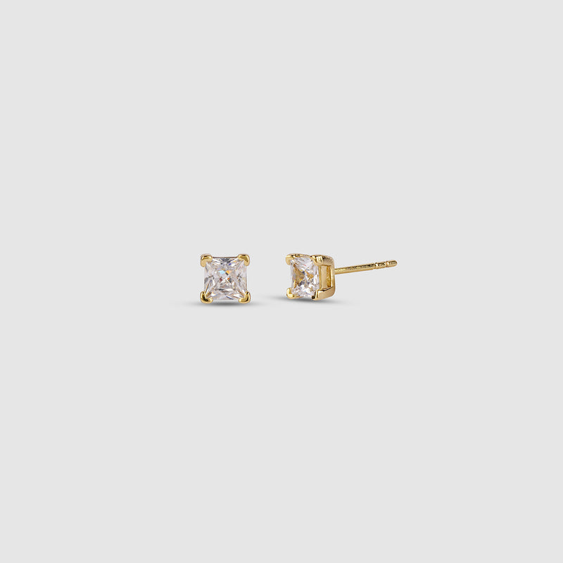 Square Stone Stud Earrings