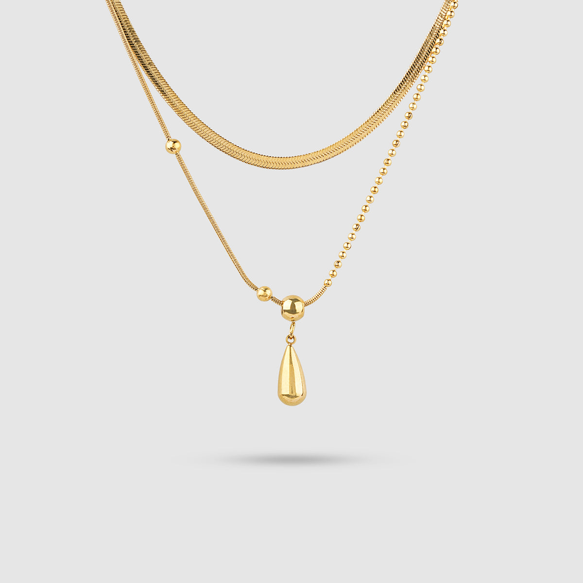 Teardrop Two Layer Necklace