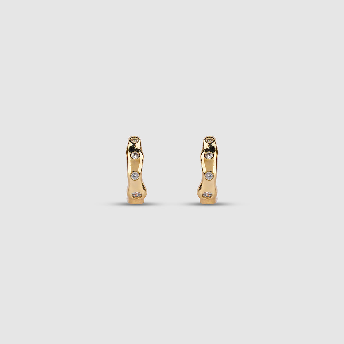 Wavy Stone Huggie Earrings