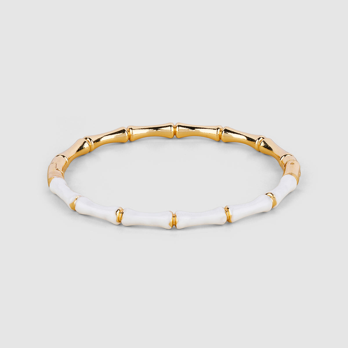 White Enamel Bamboo Bangle