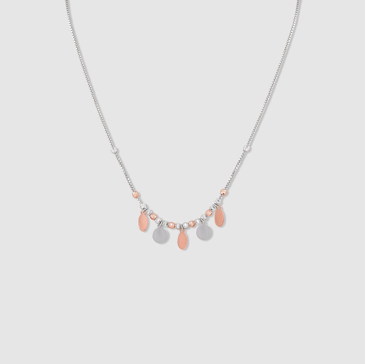 Boond 925 Silver Two-Tone Teardrop Charm Necklace