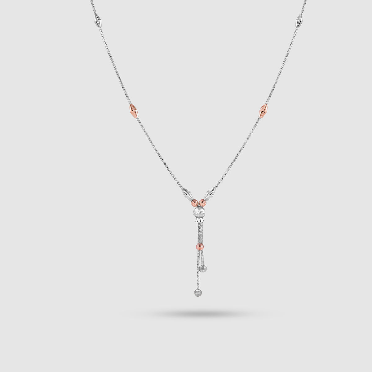 Dhara 925 Silver Two-Tone Tassel Necklace