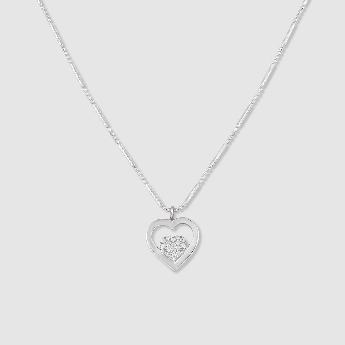 Diya 925 Silver Heart Pendant with Chain
