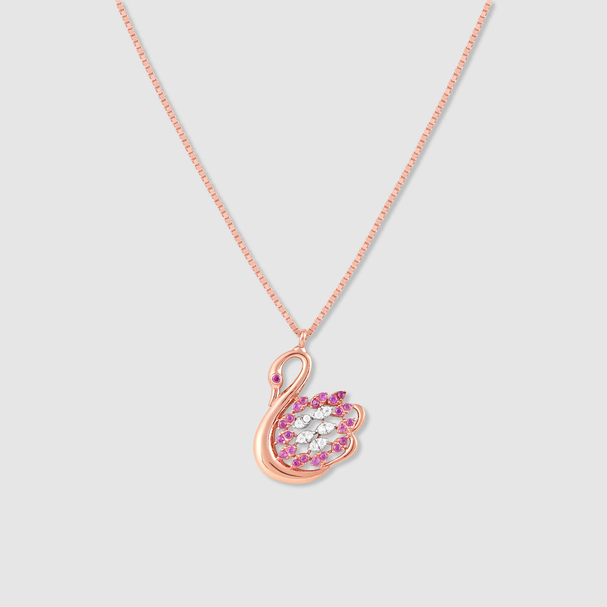 Myra Gold Plated 925 Silver Swan Pendant with Chain