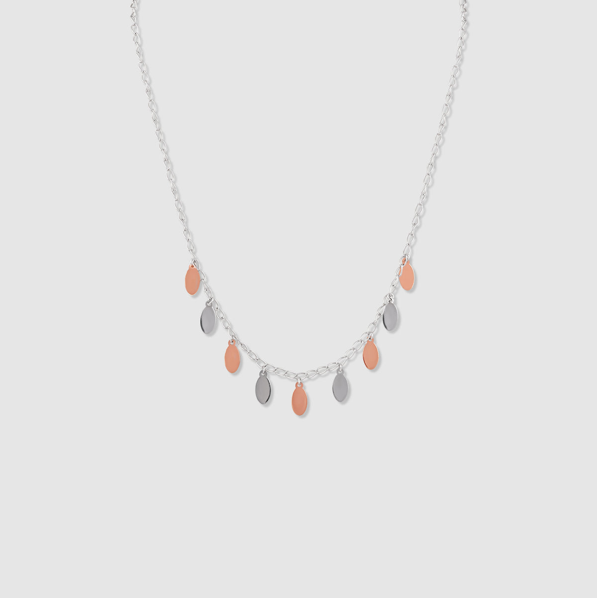 Naira 925 Silver Two-Tone Charm Drop Necklace