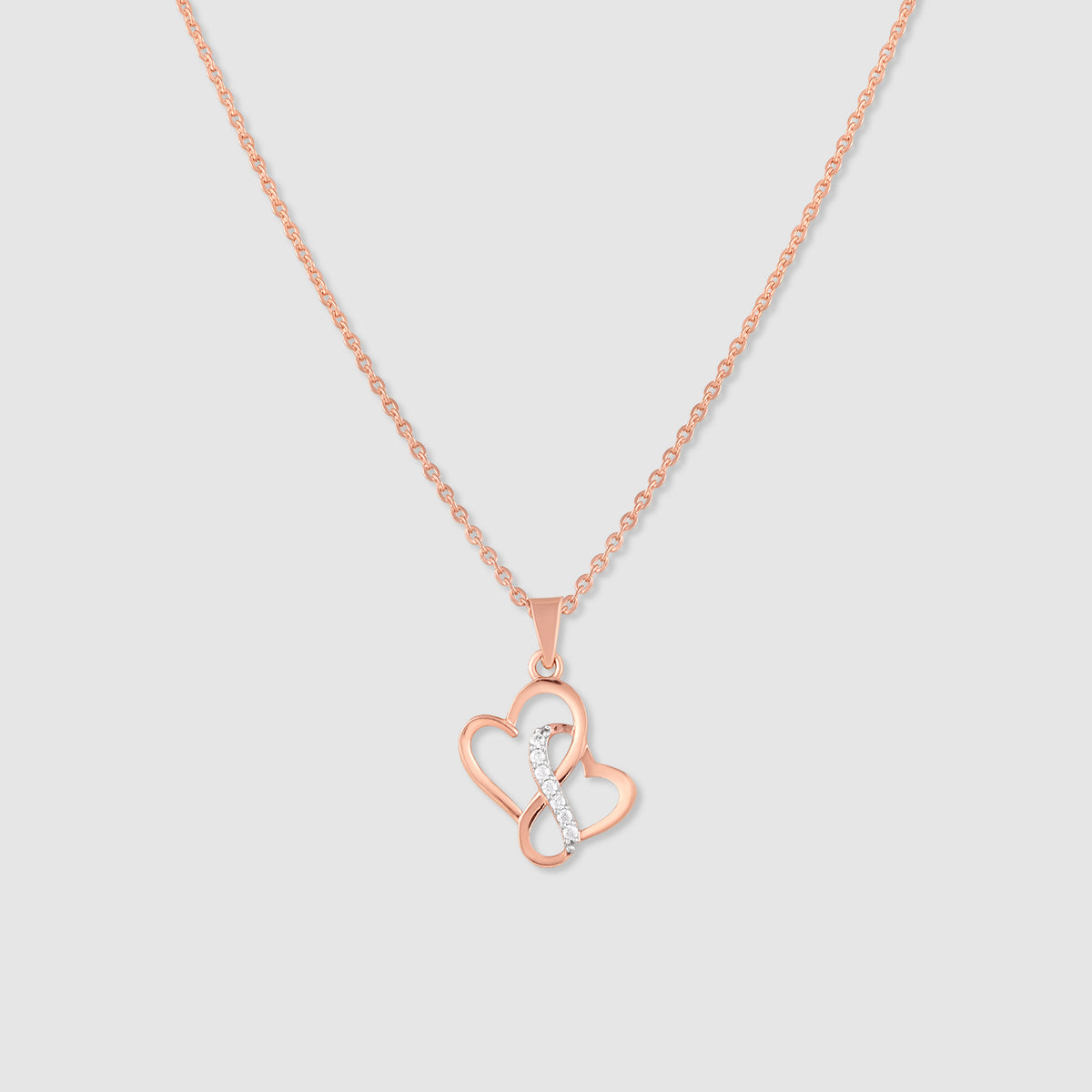 Ruhi Gold Plated 925 Silver Infinity Heart Pendant with Chain